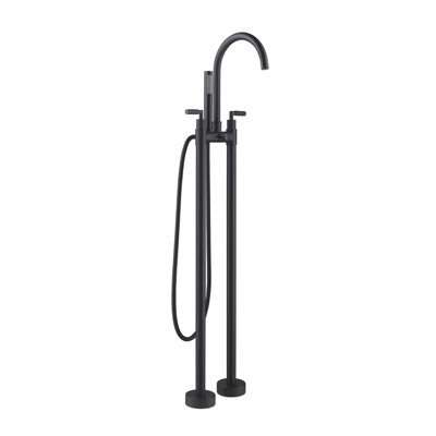 Sombrero 2 Handle Floor Clawfoot Tub Faucet with Diverter
