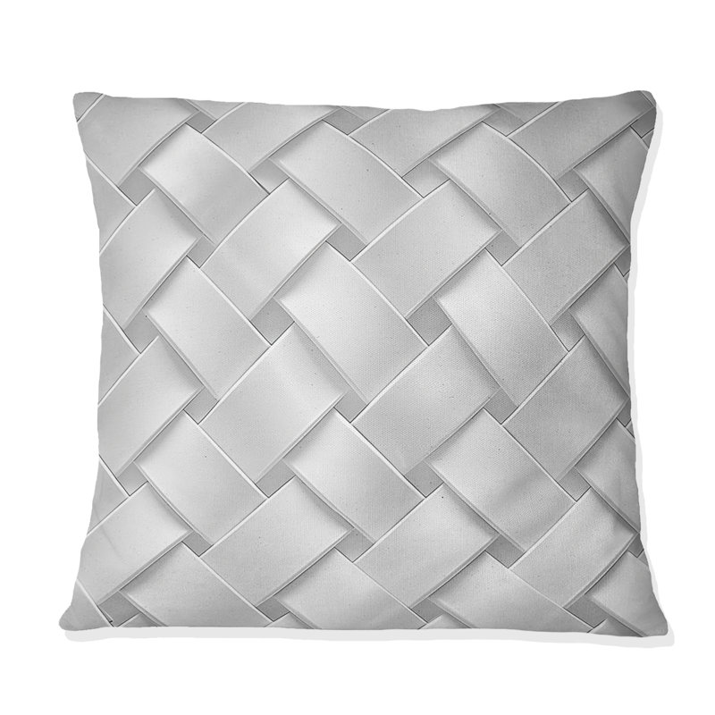 Coussin décoratif gris moderne, H 16 po x l 16 po