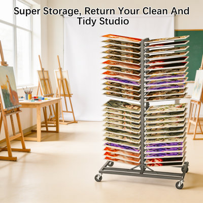 Art Drying Rack, Sturdy Metal Paint Drying & Storage Organizer, Multi-Tier Art Storage Rack for Canvas, Panel & Artwork, Ideal for Classroom, Studio & Home Use