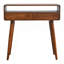 Console incurvée en châtaignier, 2 tiroirs, 1 rangement ouvert, brun-1172246346
