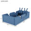 Lit plateforme tapissier simple avec coussin en lapin, lit tapissier pour enfants avec rails latéraux amovibles, bleu-792886783