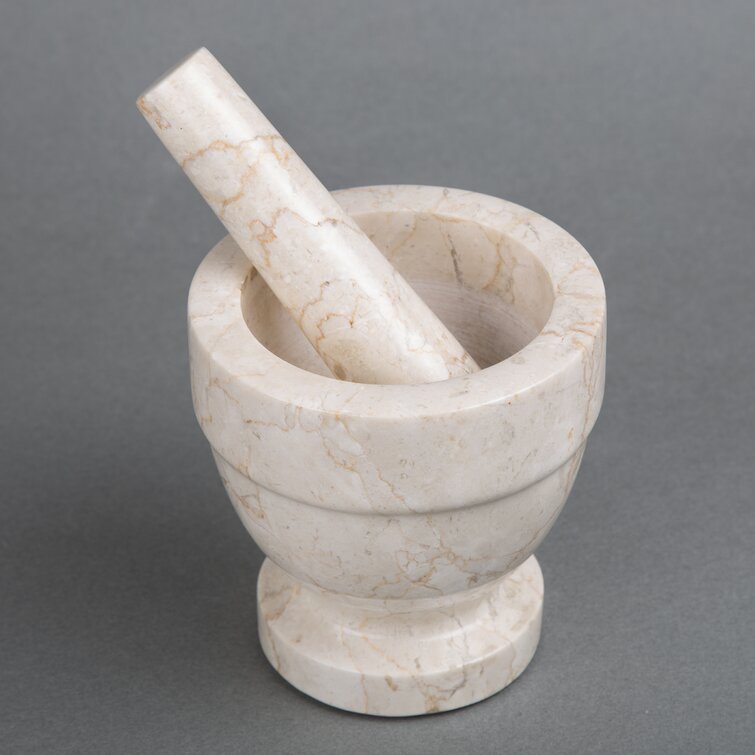 Creative Home White Marble Mortar and Pestle