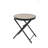 Folding Patio Side Table with Tempered Glass Tabletop
