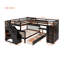 Lit superposé simple au-dessus d'un lit double en L avec 3 tiroirs, bureau portable et garde-robe, espresso-1376090433