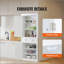 Armoire de rangement pour garde-manger autoportante avec tablettes réglables, tiroir et portes magnétiques pour une organisation efficace