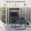 Kusilvak Foldable Reclining Garden Chair Headrest Zero Gravity Black