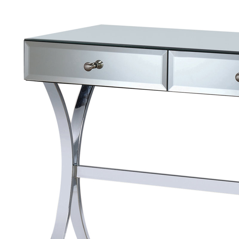 2-Drawer Console Table Clear Mirror