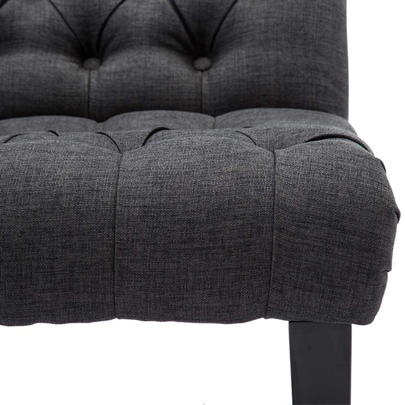 Stotler Upholstered Slipper Chair, Dark Gray