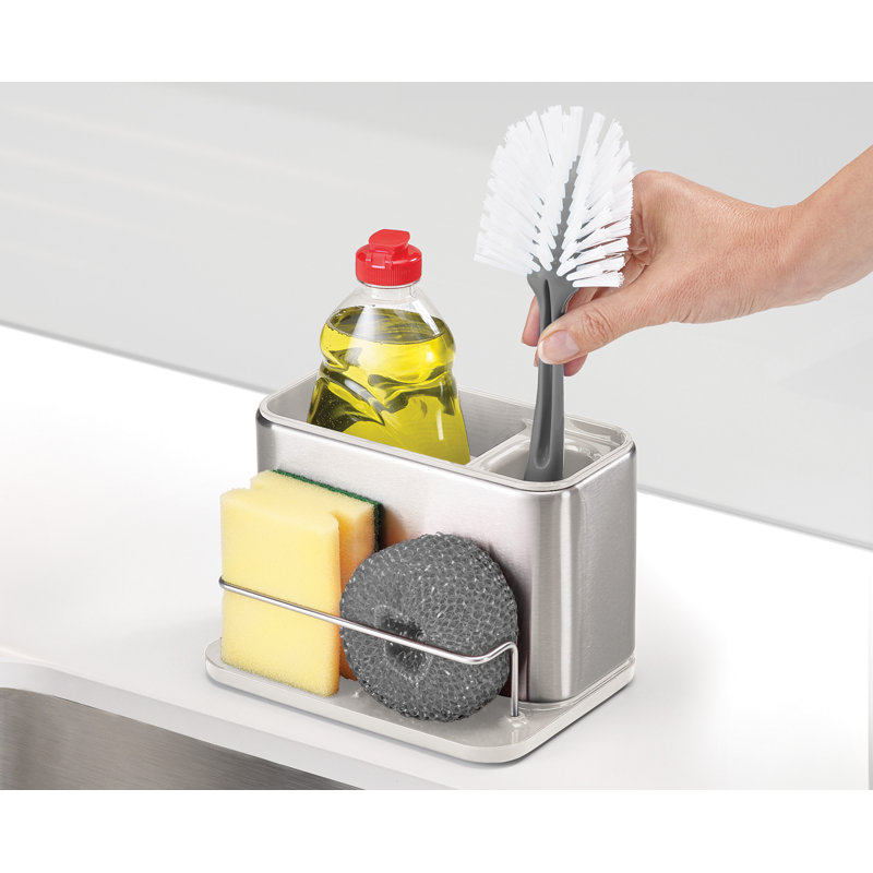 Surface Stainless Steel Kitchen Sink Organizer, Stone/White