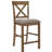 Rustic Counter Height Dining Chair With X-Back Design And Upholstered Seat (Set Of 2)
