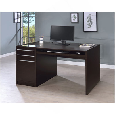Bureau d'ordinateur à 3 tiroirs Halston Cappuccino