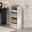 Bibliothèque ouverte à 5 niveaux, tablette, rangement, 7 x 17 x 44, blanche-115307581-139499818