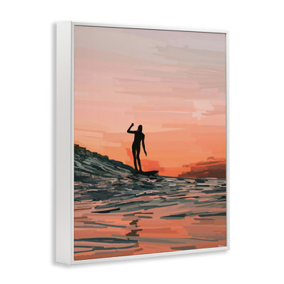 «Woman Surfing at Sunset», art de la giclée par Amelia Noyes