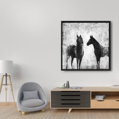 «Black and White Horses» sur toile