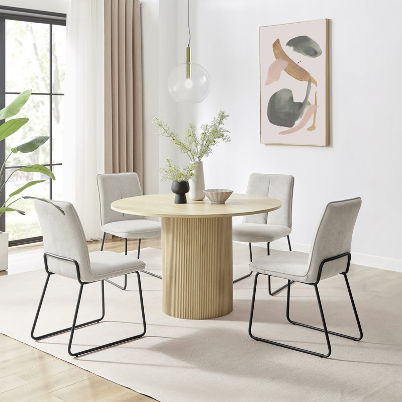 Tamorion 4 - Person Dining Set, Taupe, Oak