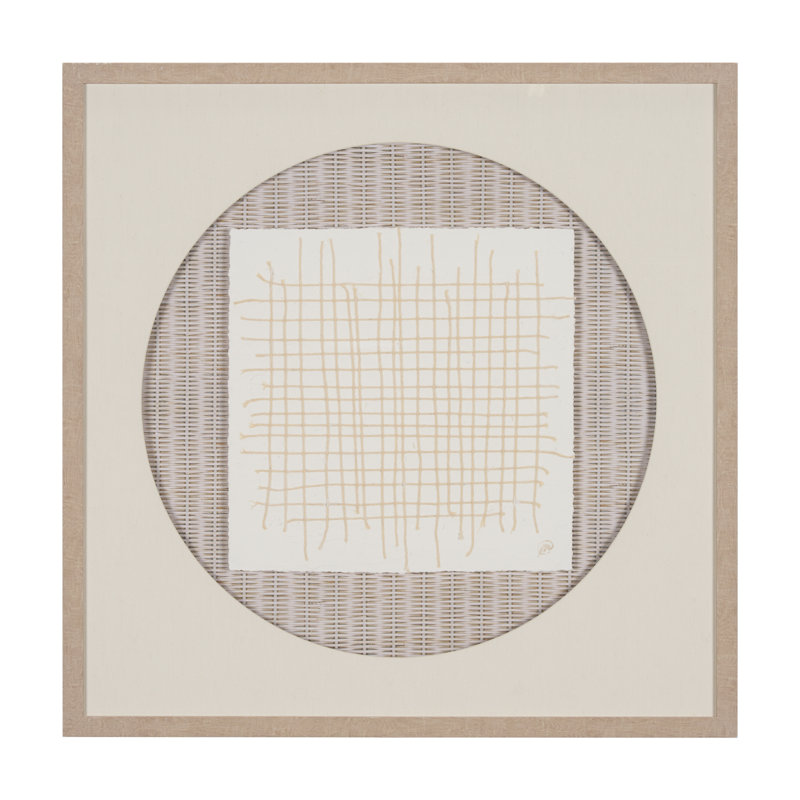 Filet à cordes I une œuvre d'art texturée 3D encadrée à la main sous verre, Filet II