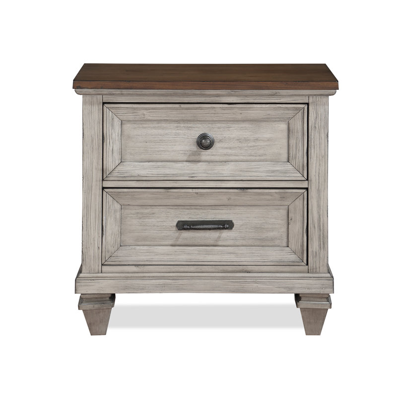 Eileen 2 - Drawer Solid Wood Nightstand in Creme