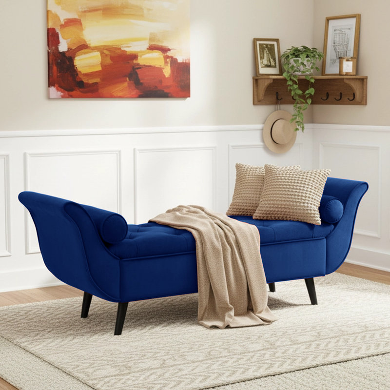 Banc de rangement Villance, Bleu marine