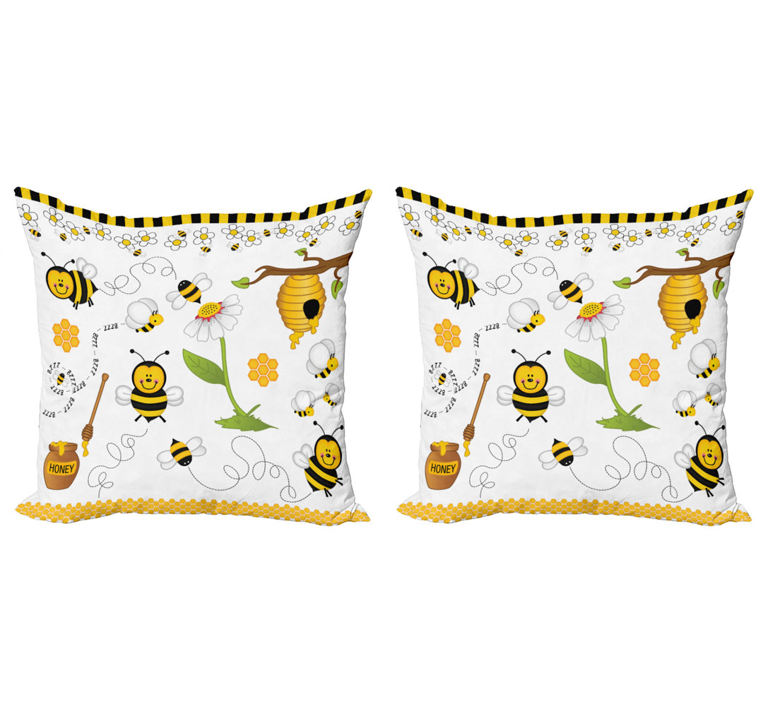 Ambesonne Square Pillow Cover (Set of 2) Ambesonne 