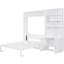 Lit double blanc avec de grandes tablettes de rangement et une armoire - Intègre une fonction tendance dans la chambre à coucher