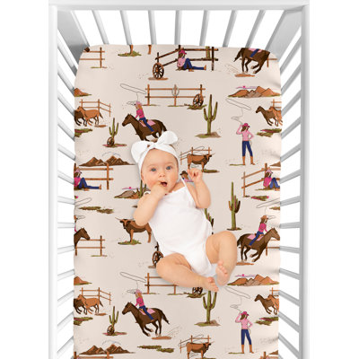 Drap-housse pour lit de bébé Western Cowgirl