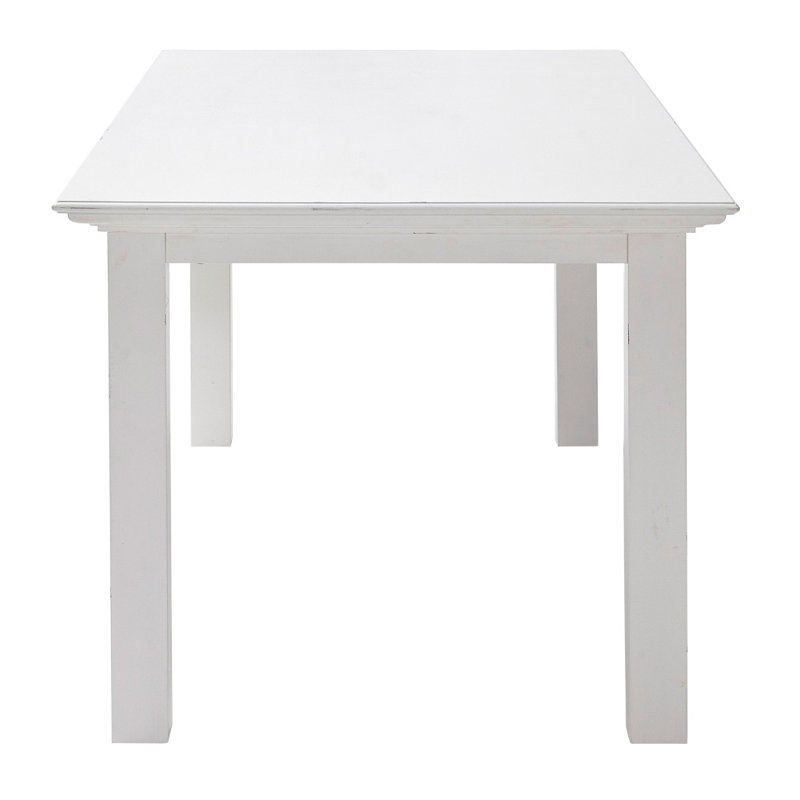 63" White Solid Wood Dining Table, 29.92"H x 62.99"L x 35.43"W