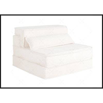 Compression Mahjong Sofa, Convertible Floor Sofa Bed, DIY Boneless Modular Sectional, No Assembly, Circle Fleece Fabric, Oversized Single With Pillow