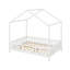 Cadre de lit double pour enfants, cadre de lit pour tout-petits en forme de maison avec balustrades hautes-737301977