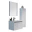 Ensemble de meuble-lavabo mural 30 po avec plateau en céramique, miroir et armoire latérale - Conception ondulée, fermeture en douceur et finition imperméable à 5 couches-939320742