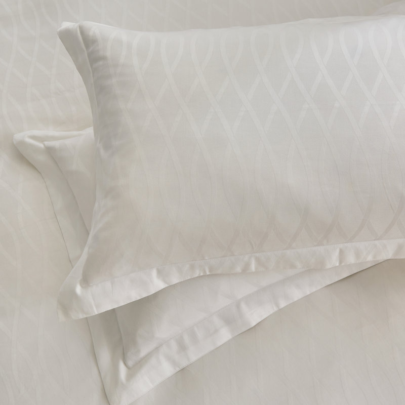 Ravello Cotton Duvet Cover Set, Cream, King Size Duvet Cover + 2 Pillowcases