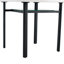 Table de salle à manger ronde 42 pouces blanche minimaliste moderne pouvant accueillir 4 à 6 personnes (incrustation de verre + support stable en métal, convient à plusieurs cas de figure).-920224377-920224379