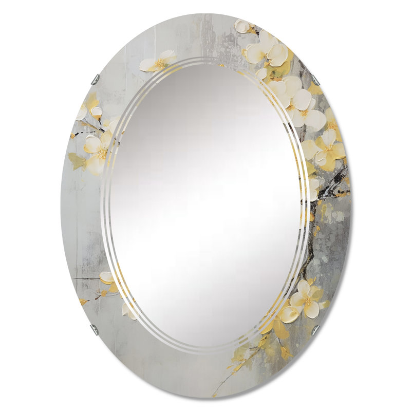 Ferncliffe - Miroir mural floral ovale, 30 po x 20 po