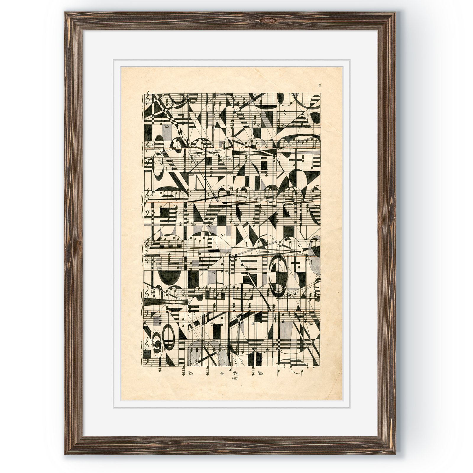 38" H x 28" W x 1.25" D, Espresso Framed Print