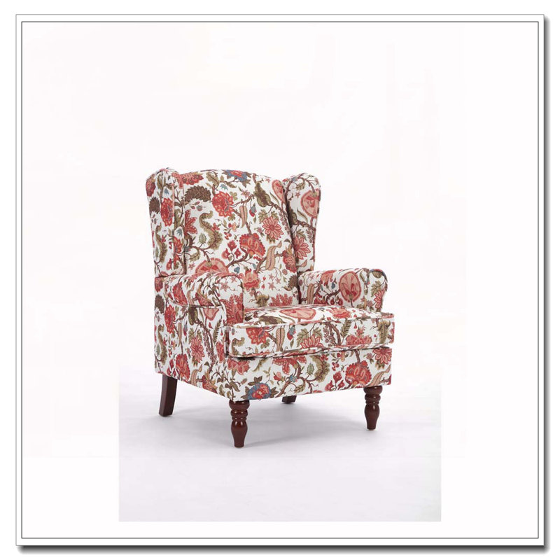 Chaise d'appoint avec pieds en bois rétro
