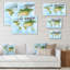 Carte du monde en vert et bleu - Cadre photo, impression sur toile-1290482605-1290482613