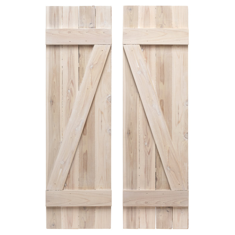 Volets extérieurs pour planche et lattes, Blanc délavé, 48 po