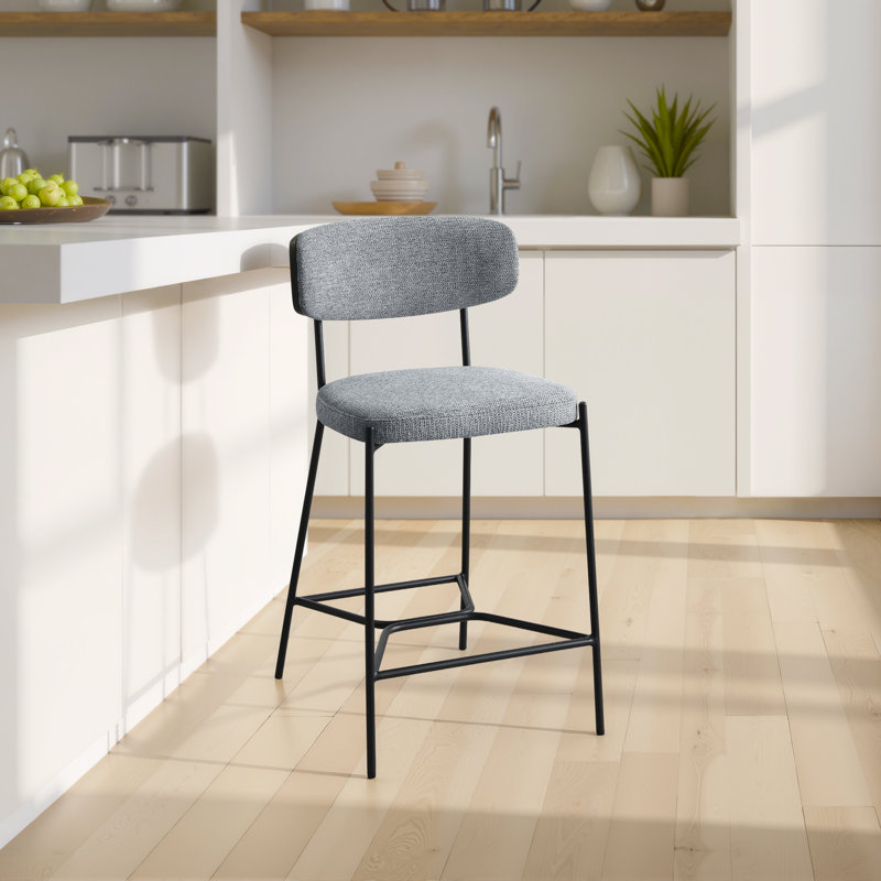 Tabouret de bar Kiril (ensemble de 2), Gris, Tabouret de comptoir (siège d'une hauteur de 24 p