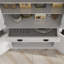 Armoire de cuisine autoportante 72,5 po, grain de bois blanc / armoire de rangement traditionnelle avec 4 portes, tiroir et 3 tablettes-653345070-653345068
