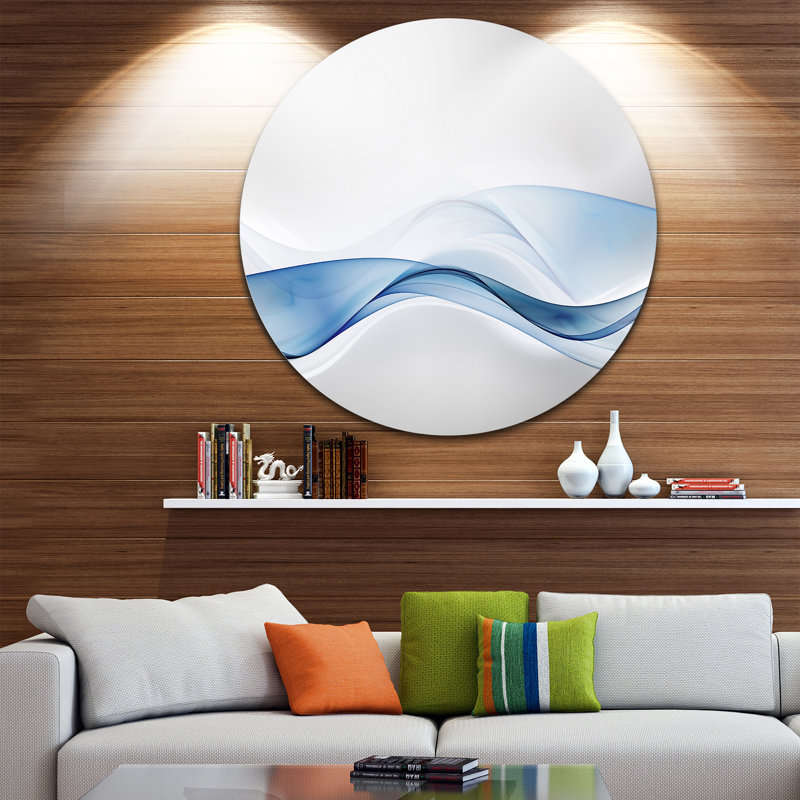 Toile abstraite murale, impression de vague d'eau 3D - Vague d'eau 3D, H 34 po x l 44 po x P 1,5 po, Métal