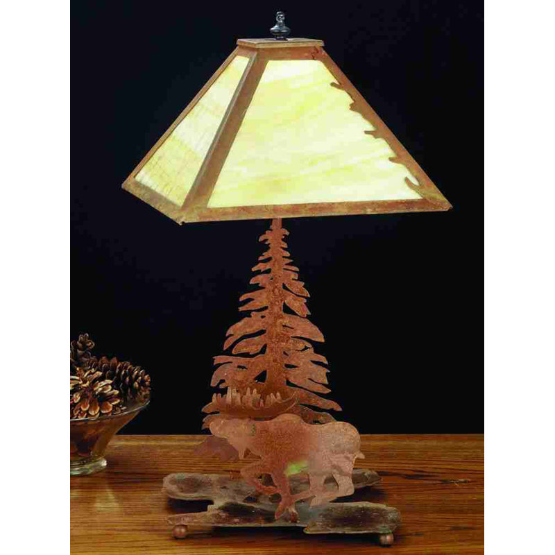 Rustic Lodge Table Lamp, Amber