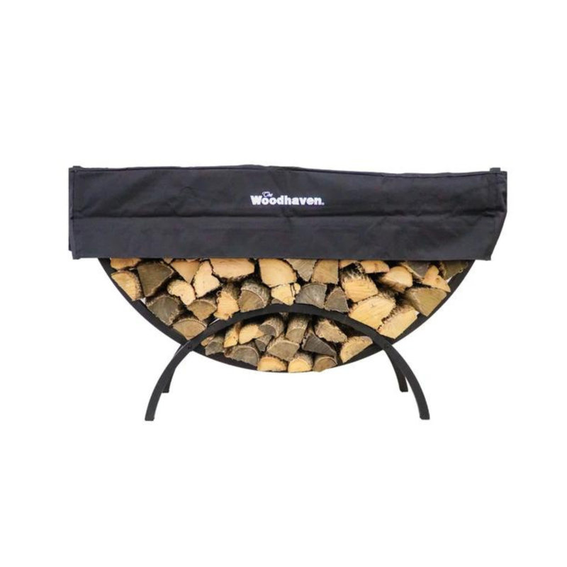 Woodhaven Crescent Firewood Rack & Cover, 36" H x 60" W x 15" D