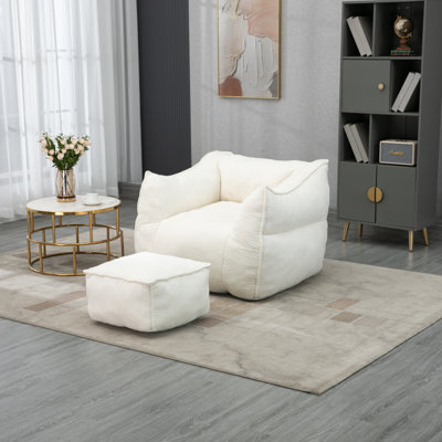 Modern Sofacoolmore Bean Bag Chair Lazy Sofa/Footstool Durable Comt Lounger High Back Bean Bag Chair Couch  Adults And Kids, Indoor & Outdoor