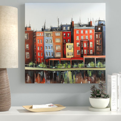 «Boston Fall Buildings», reproduction de peinture à l'huile sur toile tendue