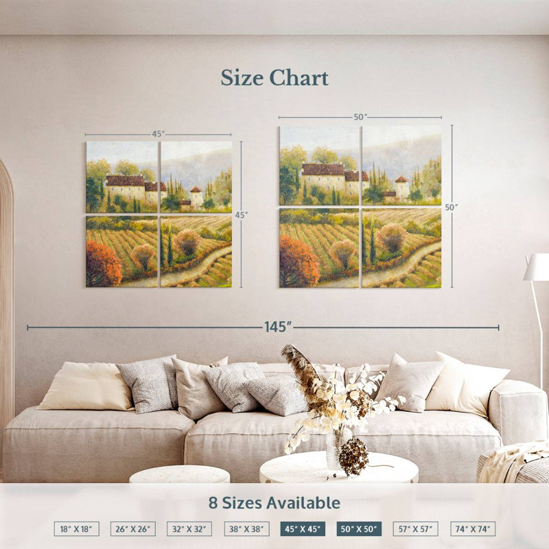 Yarlin Tuscany Vineyard I, 50" H x 50" W