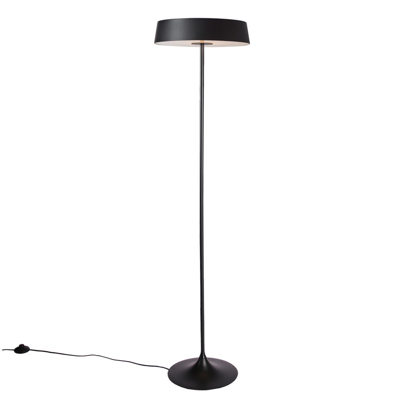 Lampe sur pied 55 po China, Noir mat