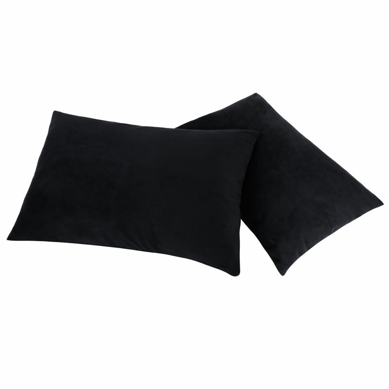 Velvet Pillowcase - Set of 2, King, Black