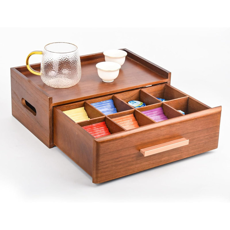 Pine Tea Bag Storage Box