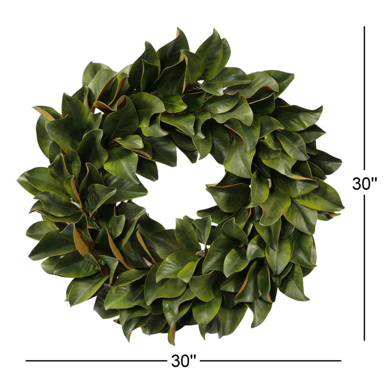 Faux Magnolia Polyester Wreath, 30"