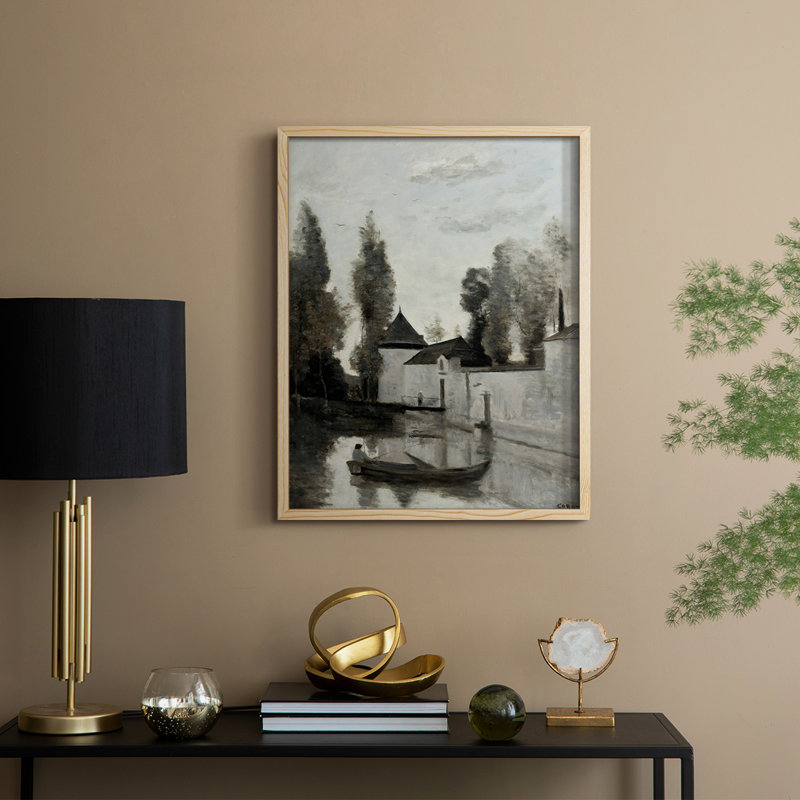 «Vintage Landscape CXCI», reproduction encadrée - bois massif, Naturel, H 30 po x l 24 po