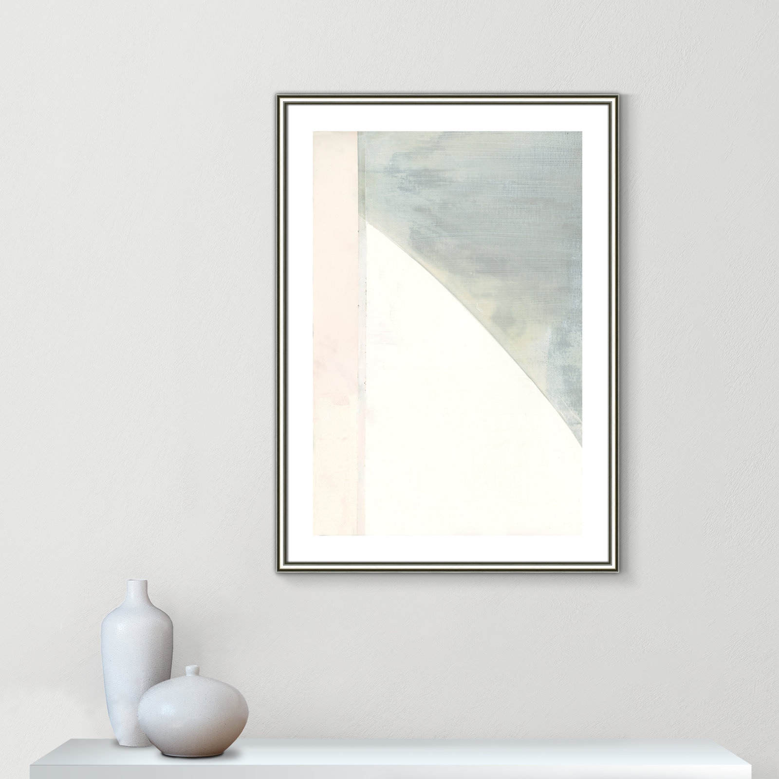 In Neutral I - Painting Print, Silver Framed Paper, 35.5" H x 25.5" W x 0.88" D